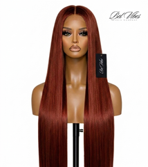 Red Brown 13x4 HD 200% Density Frontal Wig