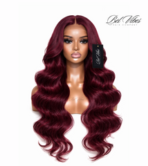 Burgundy Wine (99j) 13x4 Transparent 180% Density Frontal Wig