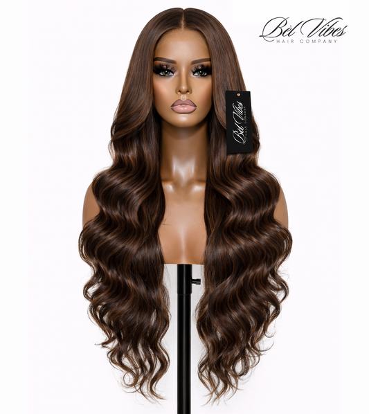 Chestnut Brown 13x4 Transparent 200% Density Frontal Wig