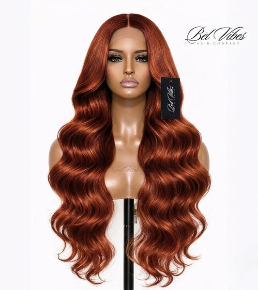 Red Brown 13x6 HD 180% Density Frontal Wig